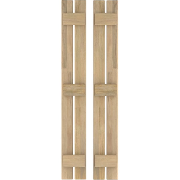Ekena Millwork Americraft 2-Board, 3 Batten Exterior Real Wood Spaced Board-n-Batten Shutters, ARW401SB207X79UNH, PR ARW401SB207X79UNH - main